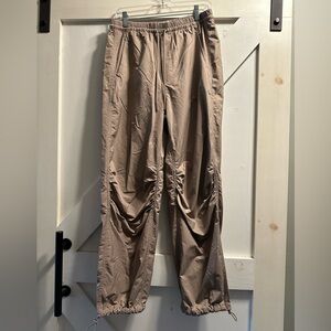 Abercrombie and Fitch joggers. 
65% Cotton
35% Nylon

Length  41”
Inseam 29”